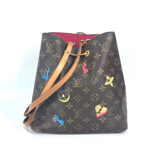 LOUIS VUITTON M44369 Monogram love lock Neonoe Crossbody Drawstring Shoulder Bag - Picture 1 of 16